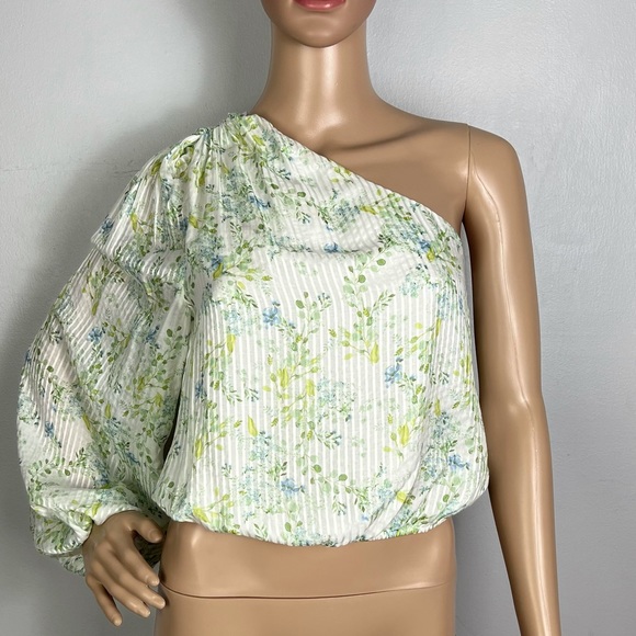 NEW CAMI NYC FLORAL PRINT ONE-SHOULDER TOP - Picture 2 of 6